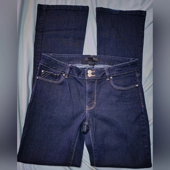 White House Black Market Denim - White House Black Market Skinny Flare Jeans, Double Button Close, Size 4S, EUC!
